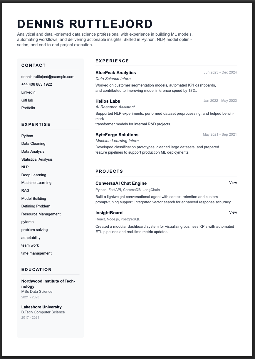 Avant-Garde resume template