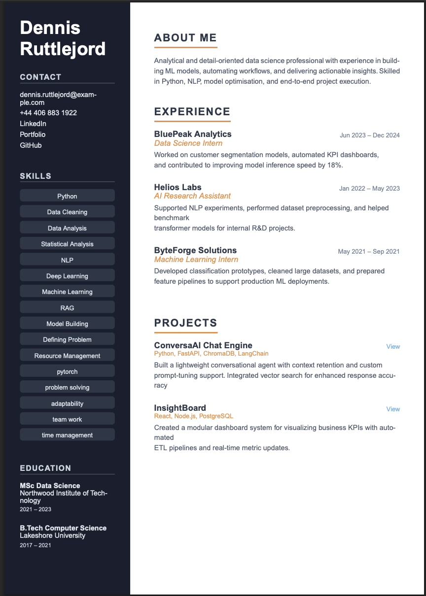 Creative resume template